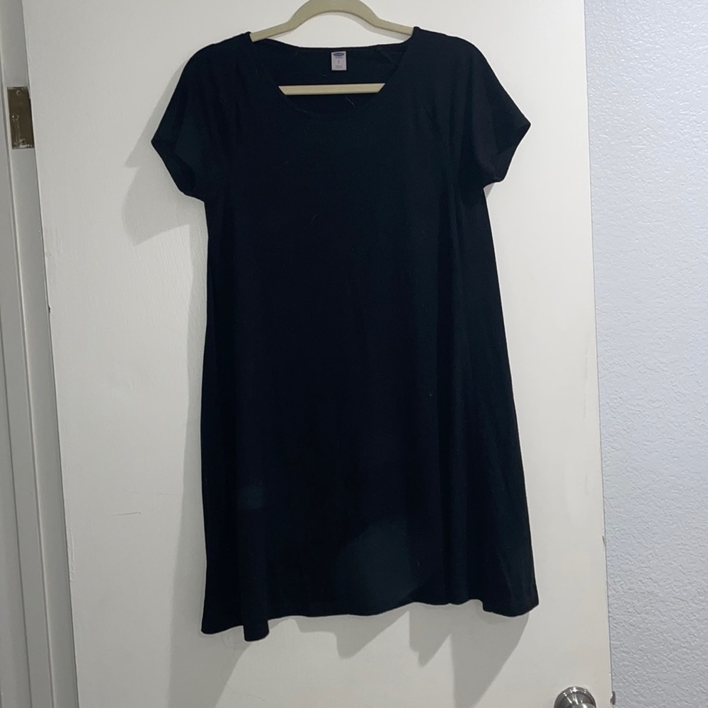 Casual Cotton Black Swing Dress